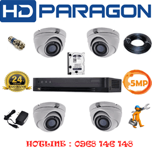 Lắp Đặt Trọn Bộ 4 Camera Hdparagon 5.0Mp (Prg-54500)-PRG-54500