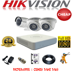 Lắp Đặt Trọn Bộ 3 Camera Hikvision 2.0Mp (Hik-22314C)-HIK-22314C