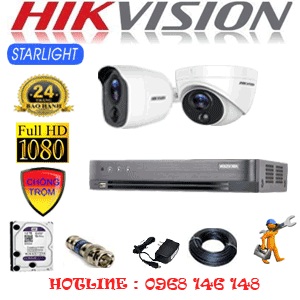 Lắp Đặt Trọn Bộ 2 Camera Hikvision 2.0Mp (Hik-2121122)-HIK-2121122