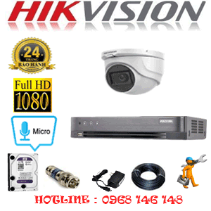 Lắp Đặt Trọn Bộ 1 Camera Hikvision 2.0Mp (Hik-212300)-HIK-212300