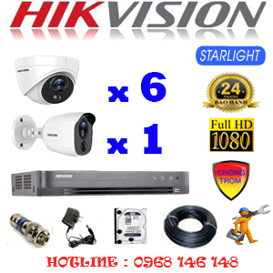 Lắp Đặt Trọn Bộ 7 Camera Hikvision 2.0Mp (Hik-2621122)-HIK-2621122
