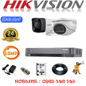Lắp Đặt Trọn Bộ 2 Camera Hikvision 5.0Mp (Hik-5119120)-HIK-5119120