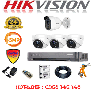 Lắp Đặt Trọn Bộ 4 Camera Hikvision 5.0Mp (Hik-5315116)-HIK-5315116