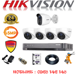 Lắp Đặt Trọn Bộ 5 Camera Hikvision 5.0Mp (Hik-5415116)-HIK-5415116