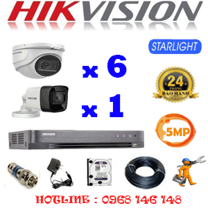 Lắp Đặt Trọn Bộ 7 Camera Hikvision 5.0Mp (Hik-5619120)-HIK-5619120