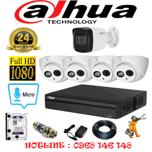 Lắp Đặt Trọn Bộ 5 Camera Dahua 2.0Mp (Dah-24516)-DAH-24516