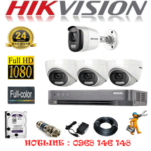 Lắp Đặt Trọn Bộ 4 Camera Hikvision 2.0Mp (Hik-23516)-HIK-23516