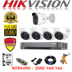 Lắp Đặt Trọn Bộ 5 Camera Hikvision 2.0Mp (Hik-2417118)-HIK-2417118