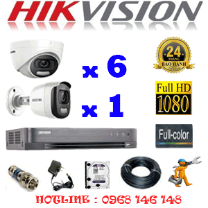 Lắp Đặt Trọn Bộ 7 Camera Hikvision 2.0Mp (Hik-26516)-HIK-26516