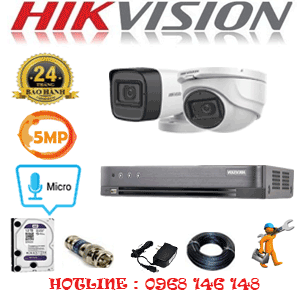 Lắp Đặt Trọn Bộ 2 Camera Hikvision 5.0Mp (Hik-5125126)-HIK-5125126