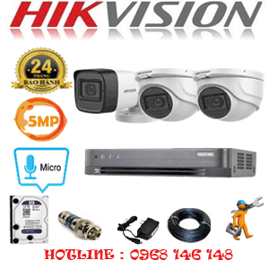Lắp Đặt Trọn Bộ 3 Camera Hikvision 5.0Mp (Hik-5225126)-HIK-5225126