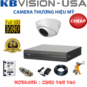 Lắp Đặt Trọn Bộ 1 Camera Kbvison 2.0Mp (Kb-21300)-KB-21300C