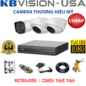 Lắp Đặt Trọn Bộ 3 Camera Kbvison 2.0Mp (Kb-22314)-KB-22314C