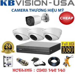 Lắp Đặt Trọn Bộ 4 Camera Kbvison 2.0Mp (Kb-23314)-KB-23314C
