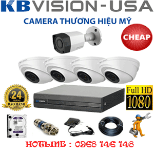 Lắp Đặt Trọn Bộ 5 Camera Kbvision 2.0Mp (Kb-24314)-KB-24314C