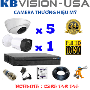 Lắp Đặt Trọn Bộ 6 Camera Kbvison 2.0Mp (Kb-2511112)-KB-2511112