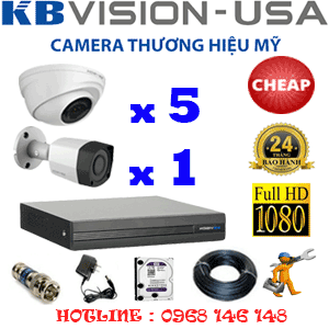Lắp Đặt Trọn Bộ 6 Camera Kbvision 2.0Mp (Kb-25314)-KB-25314C