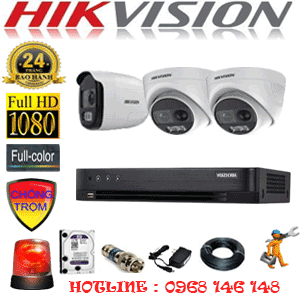 Lắp Đặt Trọn Bộ 3 Camera Hikvision 2.0Mp (Hik-2231132)-HIK-2231132