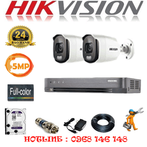 Lắp Đặt Trọn Bộ 2 Camera Hikvision 5.0Mp (Hik-523600)-HIK-523600