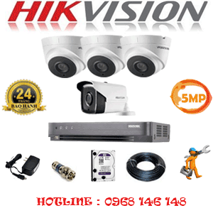 Lắp Đặt Trọn Bộ 4 Camera Hikvision 5.0Mp (Hik-5333134)-HIK-5333134