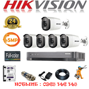 Lắp Đặt Trọn Bộ 5 Camera Hikvision 5.0Mp (Hik-553600)-HIK-553600