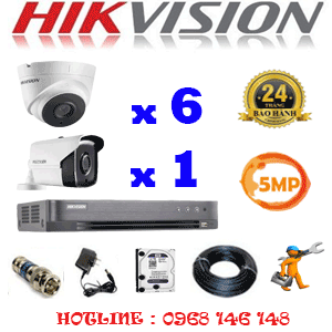 Lắp Đặt Trọn Bộ 7 Camera Hikvision 5.0Mp (Hik-5633134)-HIK-5633134