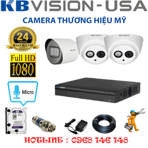 Lắp Đặt Trọn Bộ 3 Camera Kbvision 2.0Mp (Kb-2217118)-KB-2217118