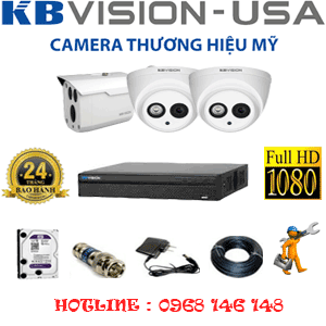 Lắp Đặt Trọn Bộ 3 Camera Kbvision 2.0Mp (Kb-2223124)-KB-2223124