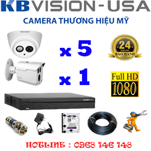 Lắp Đặt Trọn Bộ 6 Camera Kbvision 2.0Mp (Kb-2523124)-KB-2523124