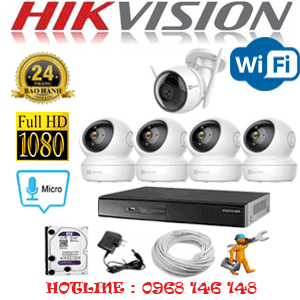 Lắp Đặt Trọn Bộ 5 Camera Wifi Hikvision 2.0Mp (Hik-2451152)-HIK-2451152