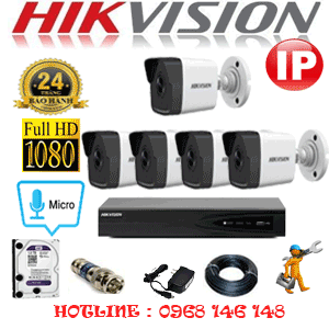 Lắp Đặt Trọn Bộ 5 Camera Ip Hikvision 2.0Mp (Hik-2449150)-HIK-255000