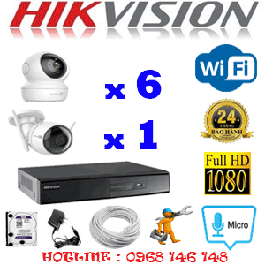 Lắp Đặt Trọn Bộ 7 Camera Wifi Hikvision 2.0Mp (Hik-2651152)-HIK-2651152
