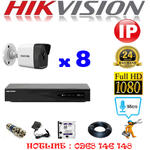 Lắp Đặt Trọn Bộ 8 Camera Ip Hikvision 2.0Mp (Hik-285000)-HIK-285000