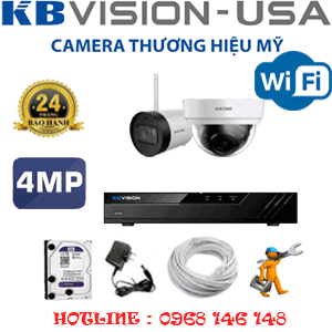 Lắp Đặt Trọn Bộ 2 Camera Wifi Kbvision 4.0Mp (Kb-4127128)-KB-4127128