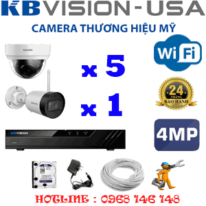 Lắp Đặt Trọn Bộ 6 Camera Wifi Kbvision 4.0Mp (Kb-4527128)-KB-4527128