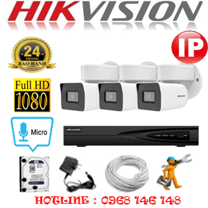 Lắp Đặt Trọn Bộ 3 Camera Ip Hikvision 2.0Mp (Hik-233600)-HIK-233600