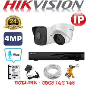 Lắp Đặt Trọn Bộ 2 Camera Ip Hikvision 4.0Mp (Hik-4157158)-HIK-4157158