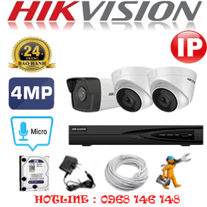 Lắp Đặt Trọn Bộ 3 Camera Ip Hikvision 4.0Mp (Hik-4257158)-HIK-4257158