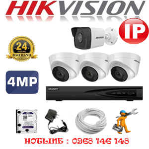 Lắp Đặt Trọn Bộ 4 Camera Ip Hikvision 4.0Mp (Hik-4353154)-HIK-4353154