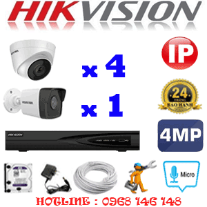 Lắp Đặt Trọn Bộ 5 Camera Ip Hikvision 4.0Mp (Hik-4457158)-HIK-4457158