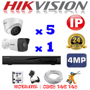 Lắp Đặt Trọn Bộ 6 Camera Ip Hikvision 4.0Mp (Hik-4553154)-HIK-4553154