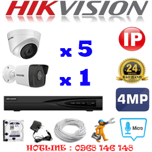 Lắp Đặt Trọn Bộ 6 Camera Ip Hikvision 4.0Mp (Hik-4557158)-HIK-4557158
