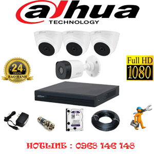 Lắp Đặt Trọn Bộ 4 Camera Dahua 2.0Mp (Dah-2317118)-DAH-2317118