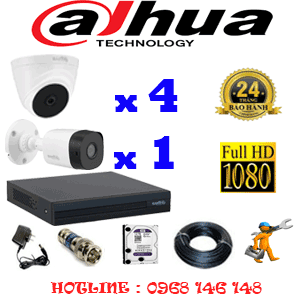 Lắp Đặt Trọn Bộ 5 Camera Dahua 2.0Mp (Dah-2417118)-DAH-2417118