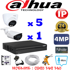 Lắp Đặt Trọn Bộ 6 Camera Ip Dahua 4.0Mp (Dah-2555156)-DAH-4555156