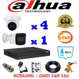 Lắp Đặt Trọn Bộ 5 Camera Dahua 5.0Mp (Dah-549110)-DAH-549110