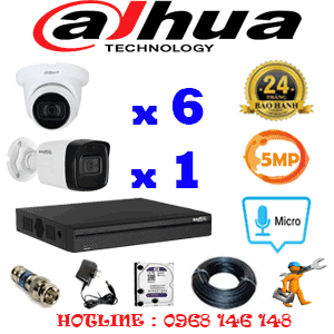 Lắp Đặt Trọn Bộ 7 Camera Dahua 5.0Mp (Dah-569110)-DAH-569110