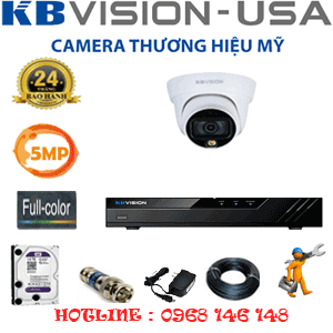 Lắp Đặt Trọn Bộ 1 Camera Kbvision 5.0Mp (Kb-513900)-KB-514100