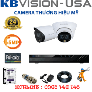 Lắp Đặt Trọn Bộ 2 Camera Kbvision 5.0Mp (Kb-5141142)-KB-5141142