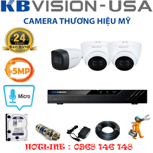 Lắp Đặt Trọn Bộ 3 Camera Kbvision 5.0Mp (Kb-5239140)-KB-5239140